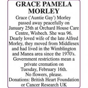 GRACE PAMELA MORLEY