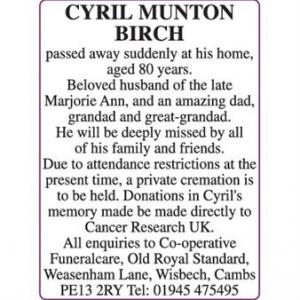 CYRIL MUNTON BIRCH