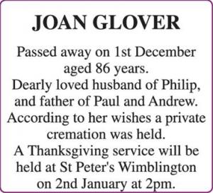 JOAN GLOVER