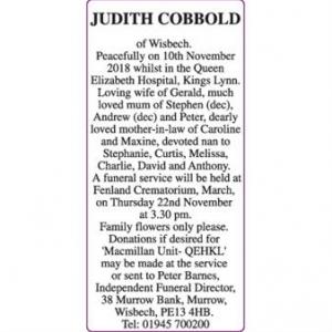 JUDITH COBBOLD