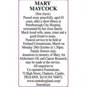 MARY MAYCOCK